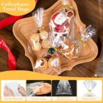 100 PCS Cellophane Treat Bags, 4x6 In Clear Cellophane Gift Bags with Twist Ties Plastic Goodie Bag for Party Favor Cookie Candy Popcorn Bakery Chocolate Gift Wrapping - Image 3