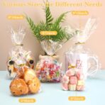 100 PCS Cellophane Treat Bags, 4x6 In Clear Cellophane Gift Bags with Twist Ties Plastic Goodie Bag for Party Favor Cookie Candy Popcorn Bakery Chocolate Gift Wrapping - Image 5