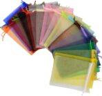 50pcs Organza Bags-Mix Color 3.54''x4.33''(9x11cm) Satin Drawstring Organza Pouch Wedding Party Favor Gift Bag Jewelry Watch Bags - Image 3