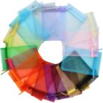 50pcs Organza Bags-Mix Color 3.54''x4.33''(9x11cm) Satin Drawstring Organza Pouch Wedding Party Favor Gift Bag Jewelry Watch Bags - Image 4