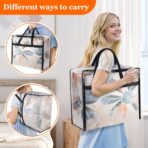 6 Pack Clear Storage Bags for Comforter, Clothes & Bedding, Plastic Blanket Storage with Zipper and Handle, Moving Bags, Closet Organizer and Under-Bed Storage (40L) - Image 5