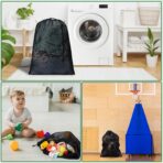 2 Pack Mesh XL Laundry Bags,Machine Washable Dirty Clothes Organizer with Drawstring and ID Tag, Large Laundry Hamper Liner Enough to Laundry Essentials for Travel, Sports(24"x 36",Black) - Image 8