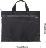 M&G 12x15 in Large Zipper Pouch with Handle, A4 Foldable Lightweight Waterproof Oxford Document Storage Bag, File Organizer for Office Travel Books Papers Filing Folder – 1 Pack (Black) - Image 6