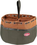 BucketBoss 25001 Canvas Organizer Parachute Bag with 19 Pockets for Nails,Screws, and Bolts in Brown - Image 6