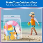 Zipper Storage Bags with Handle and Bottom, Pack of 6, 3 Gallon Heavy Duty Clear Handy Plastic Bag, 16"x18" Reusable Large Zip Storage Bag for Sports, Travel, Moving and Clothes, 3-Mil Thick - Image 5