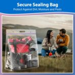 Zipper Storage Bags with Handle and Bottom, Pack of 6, 3 Gallon Heavy Duty Clear Handy Plastic Bag, 16"x18" Reusable Large Zip Storage Bag for Sports, Travel, Moving and Clothes, 3-Mil Thick - Image 6