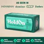 HoldOn 13-Gallon Trash Bags – Plant-based Tall Kitchen Trash Bags with Drawstring Handles for Tall Trash Bins, Heavy-duty and Compostable Large Trash Bags (40 bags) - Image 4