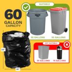 ToughBag 55 Gallon Trash Bags Heavy Duty (100 Count) - 50-60 Gallon Black Garbage Bags, Large Trash Bags - 38 x 58" - Made in USA - Image 3