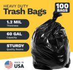 ToughBag 55 Gallon Trash Bags Heavy Duty (100 Count) - 50-60 Gallon Black Garbage Bags, Large Trash Bags - 38 x 58" - Made in USA - Image 4