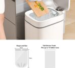 13 Gallon Trash Bags Drawstring, Pack of 28 Garbage Bags for Kitchen and Home Use, 63x70cm Size, 12g/pcs, Unscented, White - Image 3