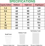 13 Gallon Trash Bags Drawstring, Pack of 28 Garbage Bags for Kitchen and Home Use, 63x70cm Size, 12g/pcs, Unscented, White - Image 4