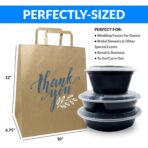 Reli. Brown Paper Bags w/Handles | 100 Pcs Bulk | 10"x6.75"x12" | Paper Thank You Bags, Kraft | Printed | Shopping, To Go, Thank You Gifts, Wedding | 25% Larger Than 10"x 5"x13" - Image 3