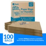 Reli. Brown Paper Bags w/Handles | 100 Pcs Bulk | 10"x6.75"x12" | Paper Thank You Bags, Kraft | Printed | Shopping, To Go, Thank You Gifts, Wedding | 25% Larger Than 10"x 5"x13" - Image 5