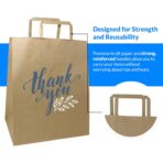 Reli. Brown Paper Bags w/Handles | 100 Pcs Bulk | 10"x6.75"x12" | Paper Thank You Bags, Kraft | Printed | Shopping, To Go, Thank You Gifts, Wedding | 25% Larger Than 10"x 5"x13" - Image 6