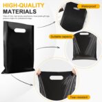 Nufiwra 100 Pack Small Black Plastic Gift Bags with Die Cut Handle, Thicken 6" x 8" Reusable Merchandise Bags Shopping Bags for Small Business Boutique Stores Gift Party Favor Wedding Christmas - Image 4
