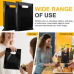Nufiwra 100 Pack Small Black Plastic Gift Bags with Die Cut Handle, Thicken 6" x 8" Reusable Merchandise Bags Shopping Bags for Small Business Boutique Stores Gift Party Favor Wedding Christmas - Image 5