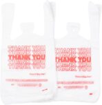 Small Economy "Thank You" T-Shirt Bags - 1/12 BBL - 7"X3.5"X13" - 1000 Bags Bulk - 13 Mic - White - For Retail, Groceries, Merchandise, Convenience Store, Supermarket, Restaurant - Image 4