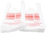 Small Economy "Thank You" T-Shirt Bags - 1/12 BBL - 7"X3.5"X13" - 1000 Bags Bulk - 13 Mic - White - For Retail, Groceries, Merchandise, Convenience Store, Supermarket, Restaurant - Image 5