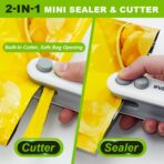 2in1 Mini Bag Sealer With Cutter And Magnet- Heat Seal & Cutter, Portable Handheld Chip Bag Sealer for Snacks, Candies & Food Storage (White, 1 PACK) - Image 4