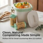 Compostable Trash Bags for Kitchen Compost Bins – 1.3 Gallon Small Compost Bags for Countertop Bin, Green Compostable Bags, BPI & OK Industrial Certified, Leak-Proof Food Waste Bags (50 Count) - Image 3