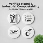 Compostable Trash Bags for Kitchen Compost Bins – 1.3 Gallon Small Compost Bags for Countertop Bin, Green Compostable Bags, BPI & OK Industrial Certified, Leak-Proof Food Waste Bags (50 Count) - Image 5