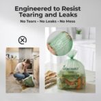 Compostable Trash Bags for Kitchen Compost Bins – 1.3 Gallon Small Compost Bags for Countertop Bin, Green Compostable Bags, BPI & OK Industrial Certified, Leak-Proof Food Waste Bags (50 Count) - Image 6