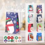 Linelglobal Christmas Treat Bag, Small Xmas Gift Bag for Kid Holiday Goodie Party Favor Paper 24 Pack - Image 3