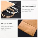 Gift Bags 8.25"X5.9 "X3.15" 100pcs Brown Kraft Paper Bag with Handles for Small Business Christmas Bulk, Wedding, Party Favor, Shopping, Lunch, Halloween Trick-or-Treat Bags - Image 5
