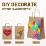 Gift Bags 8.25"X5.9 "X3.15" 100pcs Brown Kraft Paper Bag with Handles for Small Business Christmas Bulk, Wedding, Party Favor, Shopping, Lunch, Halloween Trick-or-Treat Bags - Image 7