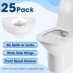 Urine Hats for Toilets, Specimen Collection Pan, Universal Toilet Hats to Catch Urine, 25 Pack 30oz/900cc Pee Urinal Sample Cup Containers for Women and Elderly - Image 6