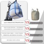 8Pack FIBC Bulk Bag,2 Ton Bag, 35.4" L x 35.4" W x 43.3" H,4400lbs SWL Safty Factor 3:1,Woven Polypropylene Bags,Duffle Top #-Shaped Flat Bottom - Image 9