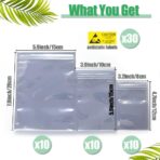 Anti Static Bags,30pcs Small Antistatic Resealable ESD Bag for 3.5 Hard Drive, 2.5 Solid State Drive, ESD Shielding Storage Zipper HDD Bags for Electronics Devices (30pcs Mixed Sizes) - Image 4