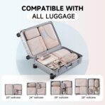 11 Set Packing Cubes for Travel,Gifts for Women Mom Kids,TSA Approved Bags for Makeup, Cosmetic, Toiletry, Organizers for Suitcase Carry On, Cruise Essentials Airplane Accessories, Beige - Image 9