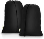 2 Pack Heavy Duty Large Laundry Bag 28x45 inch Extra Hamper Bag Dirty Clothes Organizer Drawstring Cloth Laundry Bag for Travel Camp Home College Dorm Drying Do Not Exceed 176℉ Black - Image 2