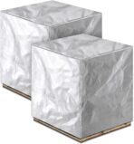 2 Pcs Silver 48" x 60" x 48" Heavy Duty Pallet Covers Outdoor PE Waterproof Pallet Cover Silver Tarp Waterproof for Construction Outdoor Storage - Image 2