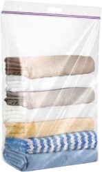 20 Gallon Jumbo Storage Bags, Pack of 3, Clear Plastic Storage Bag with Carry Handle, 24 x 32 Heavy Duty Ziplock Storage Bag Resealable Large Zipper Bag for Moving, Bedding and Travel, 4 Mil Thick - Image 2