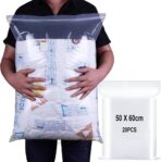 20 Pcs Clear Clothing Storage Bag Clear Zip Seal Lock Storage Bags 6 Gallon 20" x 24" Reclosable Jumbo Bags for Clothes,Travel, Moving, Large Reusable - Image 2