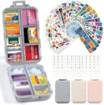 3 Pack 14 Grids Travel Pill Organizer Box with 415-Pcs Medicine Name Labels - Pocket Daily Pharmacy Case Container Kit - Travel Medication Holder Dispenser for Fish Oil Vitamin Supplement Storage - Image 2