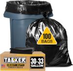 30-33 Gallon Trash Bags Heavy Duty (100 Bags w/Ties Value Pack), Large Black Trash Bags 30 Gallon - 32 Gallon - Image 2