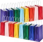 32 Pack Paper Gift Bags with Handles, 5.8"×3.2"×8.25" Party Favor Bags, Gift Bags, Small Gift Bags with Handles, Party Bags, Small Goodie Bags Bulk for Birthday, Crafts, Wedding, Party Supplies (8 Colors) - Image 2