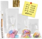 400 PCS Clear Flat Cellophane Treat Bags with 3x5",4x6",5x7",2x10",Treat Bags with Ties are Good for Pretzel Rods,Bakery, Cookies, Candies,Dessert. - Image 2