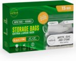 5 Gallon Large Plastic Storage Bags – 18" x 24" (15 Count) – Reusuable XXL Extra Large Heavy Duty Clear Jumbo Freezer Zip Bags with Sealable Zipper Top For Clothes, Travel, Moving - Image 2