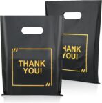 50 Pack Die Cut Plastic Shopping Bags with Thank You Logo 9x12 Merchandise Bags Extra Thick Glossy and Shopping Bags for Retail,Boutique Bags with Handles for Merchandise, Gifts, Trade Shows - Image 2
