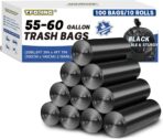 55-60 Gallon Trash Bags Heavy Duty 2.1 Mil - 39''x55'' 100 Count Extra Thick Black Garbage Bags Unscented Strong Huge Can Liners for Construction Industrial Yard Outdoor Commercial - Image 2