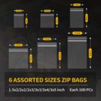 600 Pack Mini Zipper Lock Plastic Bags, Assorted Sizes (1.5x2, 2x2, 2x3, 3x3, 3x4, 3x5 Inch) – Clear, Resealable Storage Bags for Jewelry, Beads, Pills, Toys, Snacks – 2 Mil Thick - Image 2