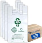 ASSUREPAK White Reusable/Eco-Friendly LDPE T-Shirt - 1/6 BBL 11.5"X6.5"X21" - 200 Bags - 57 Micron (2.25 mil) - White - WHLD40REC225REU1221 - Image 2