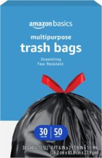 Amazon Basics Multipurpose Drawstring Trash Bags, 30 Gallon, 50 Count (Previously Solimo) - Image 2