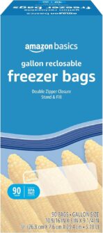 Amazon Basics Reclosable Freezer Gallon Bags, BPA Free, 90 Count (Previously Solimo) - Image 2