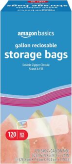 Amazon Basics Reclosable Gallon Food Storage Bags, BPA Free, 120 Count - Image 2