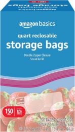 Amazon Basics Reclosable Quart Food Storage Bags, BPA Free, 150 Count - Image 2